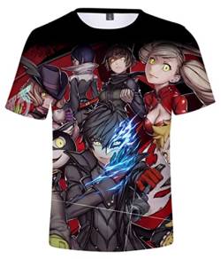 WANHONGYUE Anime Persona Game 3D Druck T-Shirt Herren Damen Crew Neck Top Sommer Kurzarm Pullover Tee Shirt 477/4 L von WANHONGYUE