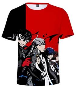 WANHONGYUE Anime Persona Game 3D Druck T-Shirt Herren Damen Crew Neck Top Sommer Kurzarm Pullover Tee Shirt 477/9 3XL von WANHONGYUE
