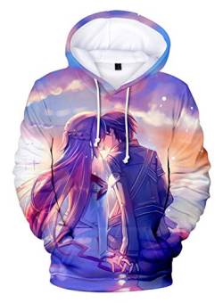 WANHONGYUE Anime Sword Art Online Kirito SAO 3D Digitaldruck Kapuzenpullover Hoodie Cosplay Kostüm Pulli Sweatshirt Tops Mäntel 5 L von WANHONGYUE