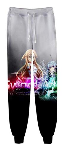 WANHONGYUE Anime Sword Art Online Kirito SAO 3D Gedruckt Sweatpants Jogginghose Cosplay Kostüm Sporthosen Trousers Trainingsanzug 1156/18 3XL von WANHONGYUE