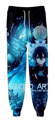 WANHONGYUE Anime Sword Art Online Kirito SAO 3D Gedruckt Sweatpants Jogginghose Cosplay Kostüm Sporthosen Trousers Trainingsanzug 1156/20 3XL von WANHONGYUE