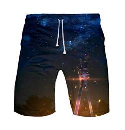 WANHONGYUE Anime Sword Art Online Kirito SAO Herren Badehose Strand Shorts 3D Druck Sommer Beach Shorts Boardshorts Swim Trunks 1099/2 XL von WANHONGYUE