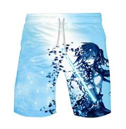 WANHONGYUE Anime Sword Art Online Kirito SAO Herren Badehose Strand Shorts 3D Druck Sommer Beach Shorts Boardshorts Swim Trunks 1099/6 XXL von WANHONGYUE