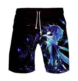 WANHONGYUE Anime Sword Art Online Kirito SAO Herren Badehose Strand Shorts 3D Druck Sommer Beach Shorts Boardshorts Swim Trunks 1099/8 L von WANHONGYUE