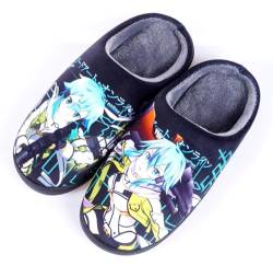 WANHONGYUE Anime Sword Art Online Sinon Slippers Women Men Fuzzy House Slippers with Rubber Sole Winter Warm Indoor Outdoor Anti-slip Shoes von WANHONGYUE