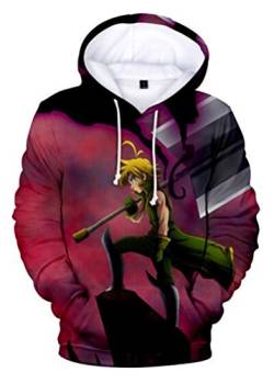 WANHONGYUE Anime The Seven Deadly Sins Nanatsu No Taizai 3D Druck Hoodie Kapuzenpullover Sweater Cosplay Kostüm Langarm Pulli Sweatshirt Mantel 762/2 XXS von WANHONGYUE