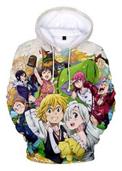 WANHONGYUE Anime The Seven Deadly Sins Nanatsu No Taizai 3D Druck Hoodie Kapuzenpullover Sweater Cosplay Kostüm Langarm Pulli Sweatshirt Mantel 762/3 XL von WANHONGYUE