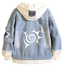 WANHONGYUE Anime The Seven Deadly Sins Nanatsu No Taizai Jeansjacke Hoodie Denim Jacket Unisex Kapuzenpullover Sweatshirt Mantel Blau/13-L von WANHONGYUE