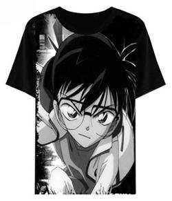 WANHONGYUE Detective Conan Anime T-Shirt Cosplay Kostüm Sommer Kurzarm Tee Top Shirts Schwarz 5 XL von WANHONGYUE