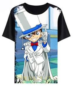 WANHONGYUE Detective Conan Anime T-Shirt Cosplay Kostüm Sommer Kurzarm Tee Top Shirts Schwarz 6 XL von WANHONGYUE