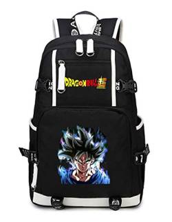 WANHONGYUE Dragon Ball Anime Backpack Schüler Schultasche Laptop Rucksäcke Freizeittasche Daypack Schwarz-1 von WANHONGYUE