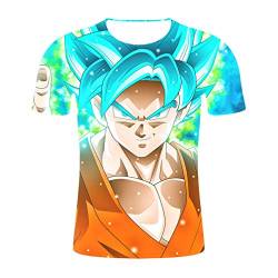 WANHONGYUE Dragon Ball Z Goku Anime 3D Druck T-Shirt Unisex Cosplay Kurzarm Pullover Tee Tops 6 M von WANHONGYUE