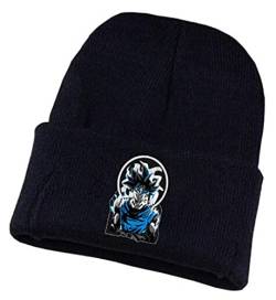 WANHONGYUE Dragon Ball Z Goku Anime Beanie Strickmütze für Damen und Herren Unisex Weiche Cuffed Plain Hat Warme Winter Mütze Skullcap Schwarz/2 von WANHONGYUE