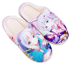 WANHONGYUE Eromanga Sensei Anime Hausschuhe Damen Herren Plüsch Pantoffeln Rutschfest House Slippers Winter Warme Schlappen von WANHONGYUE