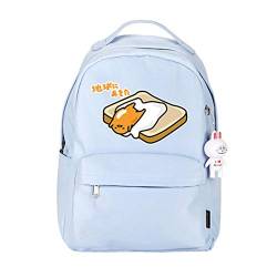 WANHONGYUE Gudetama Anime Kaninchenanhänger Rucksack Schultaschen Büchertasche für Mädchen und Frauen Blau / 1 von WANHONGYUE