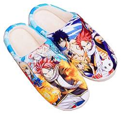 WANHONGYUE Japanese Anime Fairy Tail Hausschuhe Damen Herren Weiche Plüsch Pantoffeln Rutschfest House Slippers Winter Warme Schlappen von WANHONGYUE