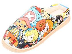 WANHONGYUE Japanese Anime One Piece Luffy Hausschuhe Damen Herren Plüsch Pantoffeln Rutschfest House Slippers Winter Warme Schlappen von WANHONGYUE