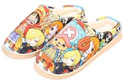 WANHONGYUE Japanese Anime One Piece Luffy Hausschuhe Damen Herren Plüsch Pantoffeln Rutschfest House Slippers Winter Warme Schlappen von WANHONGYUE