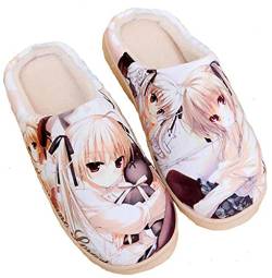 WANHONGYUE Japanese Anime Yosuga no Sora Hausschuhe Damen Herren Plüsch Pantoffeln Rutschfest House Slippers Winter Warme Schlappen von WANHONGYUE