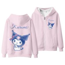 WANHONGYUE Kuromi Hoodie Sweatshirts Damen Langarm Pullover Mädchen Kawaii Cartoon Reißverschluss Kapuzenpullover, Stil 9, M von WANHONGYUE