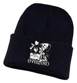 WANHONGYUE Overlord Anime Beanie Strickmütze für Damen und Herren Unisex Weiche Cuffed Plain Hat Warme Winter Mütze Skullcap Schwarz/4 von WANHONGYUE