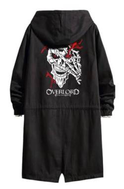 WANHONGYUE Overlord Anime Hoodie Strenchcoat mit Kapuze Cosplay Kostüm Lang Windbreaker Jacke Outwear Sweatshirt Mäntel Schwarz/1 XL von WANHONGYUE