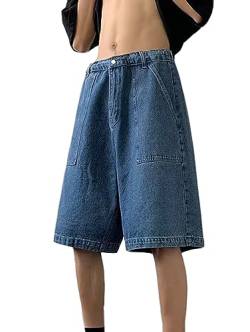 Baggy Jeans Y2K Shorts Sterne Herren Sommer Hip Hop Jeans Kurz Streetwear Kordelzug Denim Shorts Jungen Bermuda Shorts von WANLAI