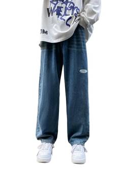 Herren Baggy Jeans Y2K Printed Star Hip Hop Jeans Vintage Denim Hosen Teenager Jungen Skateboard Jeanshosen Streetwear von WANLAI