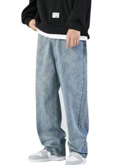 Herren Baggy Jeans Y2k Jeanshose Vintage Straight Leg Denim Hosen Teenager Jungen Streetwear Hip Hop Jeans von WANLAI