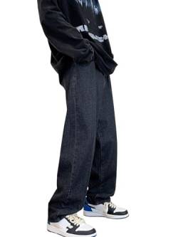 Herren Baggy Jeans Y2k Vintage Hip Hop Straight Leg Jeanshose Streetwear Jeans Teenager Denim Pants Loose Fit Jeans von WANLAI