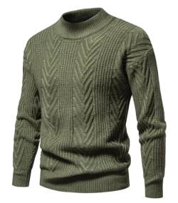Herren Pullover Winter Halbkragen Lässig Strickpullover Warm Jacquard Pullover Sweater für Männer von WANLAI