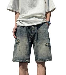 Herren Y2K Jeans Shorts Baggy Bermuda Shorts Sommer Vintage Cargoshorts Hip Hop Denim Shorts Streetwear Shorts von WANLAI