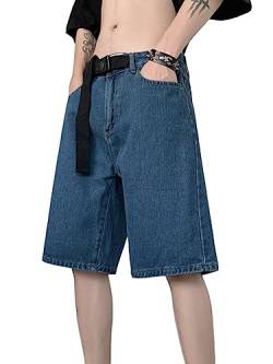 WANLAI Baggy Y2K Jeans Shorts für Herren Sommer Bermuda Shorts Vintage Hip Hip Jeanshorts Teenager Jungen Streetwear Cargo Shorts von WANLAI