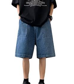 WANLAI Baggy Y2k Jeans Shorts Herren Sommer Streetwear Bermuda Shorts Vintage Denim Shorts Hip Hip Jeans Teenager Jungen Cargo Shorts von WANLAI