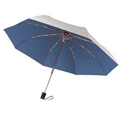 WANLIAN Sonnenschirm Handschirm,Regenschirm, Taschenschirme Mit 8 Rippen, 190T Stoff & Faser Schirmständer, Sonnenschutz Regenschirm Im Freien UV Faltender Regenschirm (blau) von WANLIAN