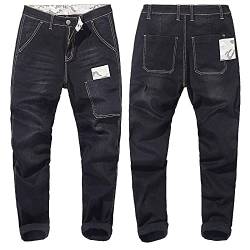 WANMN Herren Stretch Jeans Lose Hosen Übergrößen Herrenbekleidung Größe King -Black_5XL von WANMN