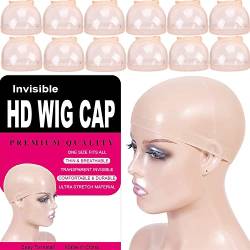 12-teilige Perücke Caps für Frauen HD Perücke Cap für Spitze Front Perücke Bald Cap für Perücken Stocking Caps für Perücken von WANSHI