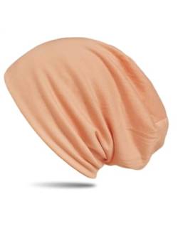 WANSSY® Damen Herren Unisex Uni Farbe Beanie Fashion ohne Muster Einheitshröße Kopfbedeckung Schutz vor der Sonne (Apricot) von WANSSY
