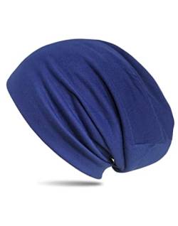 WANSSY® Damen Herren Unisex Uni Farbe Beanie Fashion ohne Muster Einheitshröße Kopfbedeckung Schutz vor der Sonne (Königblau) von WANSSY