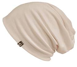WANSSY® Damen Herren Unisex Uni Farbe Beanie mit Sternchen Fashion Einheitshröße Kopfbedeckung (Creme) von WANSSY