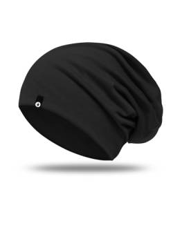WANSSY® Damen Herren Unisex Uni Farbe Beanie mit Sternchen Fashion Einheitshröße Kopfbedeckung (Schwarz) von WANSSY