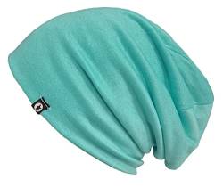 WANSSY® Damen Herren Unisex Uni Farbe Beanie mit Sternchen Fashion Einheitshröße Kopfbedeckung (Türkis) von WANSSY