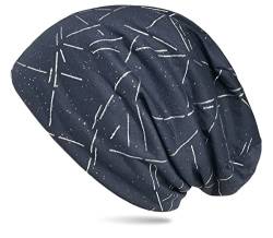 WANSSY® Unisex Beanie Mütze Longbeanie mit Silberbarren Muster Kopfbedeckung (Dunkelblau) von WANSSY