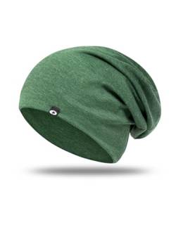 WANSSY Damen Herren Unisex Uni Farbe Beanie mit Sternchen Fashion Einheitshröße Kopfbedeckung (Ivy Grün Meliert), Einheitsgröße von WANSSY