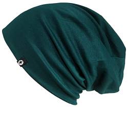 WANSSY Damen Herren Unisex Uni Farbe Beanie mit Sternchen Fashion Einheitshröße Kopfbedeckung (Viridian), Einheitsgröße von WANSSY