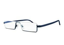 WANWAN Halbrahmen, blaues Licht, blockierende Lesebrille für Damen und Herren, leicht, TR90-Rand, Lesebrille mit Etui, blau von WANWAN