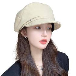 WANYIG Damen Baskenmütze Beret Mütze Retro Japanischen Stil Frauen Barette Baumwolle Malerhut Wintermütze Kleid Mütze Bequem und Warm für Frühling/Herbst/Winter (82 Beige) von WANYIG