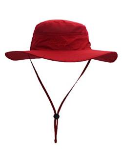 WANYING Damen Herren Outdoor Bucket Hut Fischer Hut Atmungsaktiv Schnelltrocknend Sonnenschutz - für Kopfumfang 56-60 cm Rot von WANYING