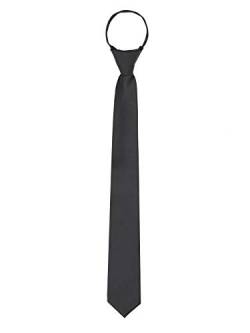 WANYING Herren 6cm Schmalen Krawatte Vorgebunden mit Reißverschluss Casual Business Länge 48cm - Schwarz von WANYING