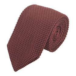 WANYING Herren 7cm Schmale Strickkrawatte 2,75 Zoll Gestrickte Narrow Krawatte Retro Sporty Casual Büro Basic für Gentleman - Einfarbig Braun von WANYING